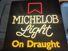 Vintage Michelob Light On Draught Lighted Beer Bar Sign Anheuser Busch 18” Works picture