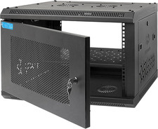 6U Wall Mount Server Cabinet with a Lockable Front Vented Door, Cooling Fans, Re picture