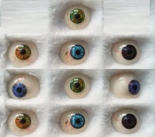 Vintage Human Prosthetic Eyes Antique Glass Artificial Eyes Mix Pack of 10 picture
