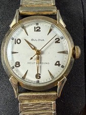 1956 Bulova Clipper Automatic Watch 31mm Gold Tone Vintage Mens RUNNING picture