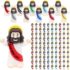 Little Mini Jesus Figures Gold Bless You,100Pcs Small Jesus Figurines in Bulk fo picture