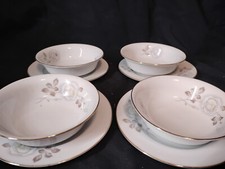 Set of 4 Johann Haviland Bavaria SWEETHEART ROSE  Dessert Plates & Bowls 8 Pcs picture