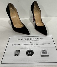 Christian Louboutin So Kate Heels Black Suede Size 40 (8-8.5) picture