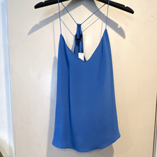 J.CREW Blue Silk V-Neck Spaghetti Strap Woven Camisole Top Womens Size 8 picture