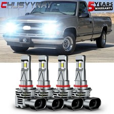For 1994-1998 Chevy C10 C/K 1500 Tahoe Silverado 9005 9006 Led Headlights picture
