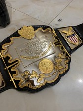 Awa Lawler heavyweight championship belt,4mm Zinc ,Dual plated, Leather strap picture