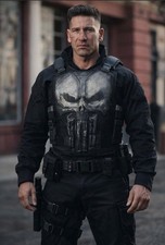 Spider-Man Brand New Day Punisher Black Leather Vest with Belt for Halloween picture