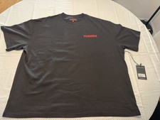 PLEASURES Impact Heavy Shirt Men's 2XL Black Graphic Logo Crew Neck Tee picture