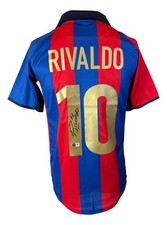 Rivaldo Signed Barcelona Nike Soccer Jersey BAS picture