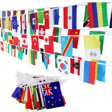 International World 100 Countries String Flag Assorted Hanging Flag Banners 82FT picture