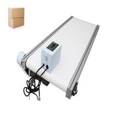 47.2''x15.8'' White PVC Belt Conveyor Machine Electric Transport Tool 110V picture