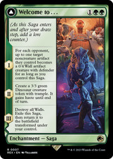 x1 Welcome to . . . // Jurassic Park REX MTG 7 BORDERLESS RARE M/NM 1x picture