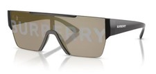 Burberry BE 4291 3001/G Black Plastic Rectangle Sunglasses Gold Mirror Lens picture