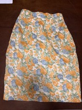 Vintage 90’s pencil skirt with blue and yellow flowers picture