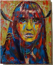 OIL█PAINTING REALISM ART█SIGNED VINTAGE ORIGINAL█EXPRESSIONIST DECO OOAK IMPASTO picture