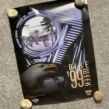 Vintage 1999 Motorcycle Daytona Beach Bike Week Harley Poster 26 By 20 Bikers picture
