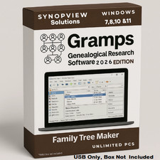 Gramps Family Tree Maker and Genealogy Software Family History For Windows USB picture