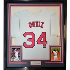 Framed Facsimile Autographed David Ortiz 35x39 Grey Jersey picture