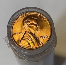 1970 S GEM BU  REDLincoln Memorial Cent Coin Roll. Exceptional Quality picture