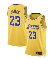 Nike LeBron James Los Angeles Lakers Men’s Swingman Jersey Icon Edition Gold XL picture