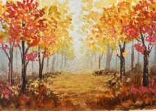 ACEO Watercolor  landscape Painting  Bohoandbloosoms Original  picture