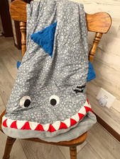 Authentic Kids Shark Sleeping Bag Zip, 22x56, Gray/Blue/Red/White picture