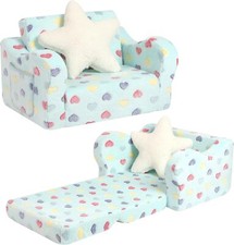 Children's sofa, 2-in-1 children's soft sofa folding and star pillow picture