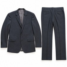 Q Clothier Bespoke Dormeuil Amadeus 365 Charcoal 2 PC Suit 44-46L picture