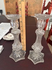 18th- 19th century German Stiegel Anglo Irish blown pontiled glass candlesticks picture