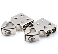 Pair ILL Customz Battery Terminals 0 Gauge 4 Input SAE Top Post Clamp picture