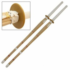 Pair of Kendo Shinai Bamboo Katana Practice Training Sword Sparing Japanese picture