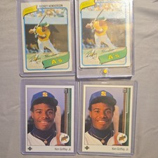 2 1989 Ken Griffey Jr UD 2 1980 Hendeson RC  1975 Mike Schmidt Chase Box. 450+ picture