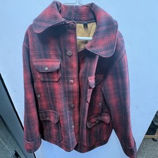 Vintage Woolrich Buffalo Plaid Wool Mackinaw Hunting Coat Jacket Size 48 picture
