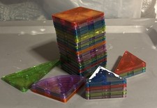 Magnetic Magna-Tiles Building Lot Of 25+ Mixed Lot Different Shapes And Colors picture