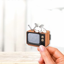 90s Retro TV Sticker Mochi Moth Sleepy Moth Holographic Vinyl Y2K Nostalgia picture