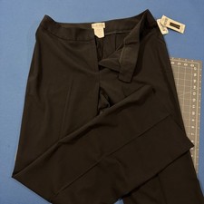 VTG Tall Girl Pants Size 18 Black Herringbone Dress / Casual Wide-Leg Y2K - New picture