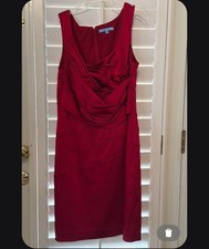 Antonio Melani Sheath Dress Size 10 Red Ruched Sleeveless picture