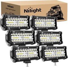 Nilight LED Pods 6PCS 6.5 Inch 120W Light Bar Triple Rows Spot Flood Combo Light picture