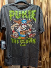 New Unisex Crossfit XL Pukie The Clown Tee - Charcoal Mineral Wash Male Female picture