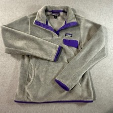 Patagonia Re-Tool Snap-T Pullover Fleece Grey Purple Womens Small 25442 picture