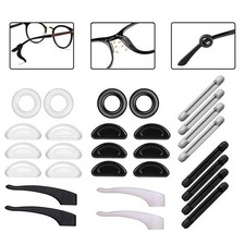 ILSSLI Ear Gripper Holders for Eyeglass Nose 15*5 mm and 10*36*2.5mm, Black picture