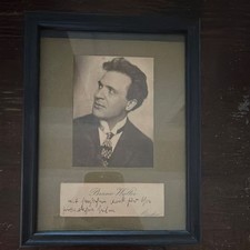 Bruno Walter Signed Framed Original Photograph Portrait w/ Inscription Card picture