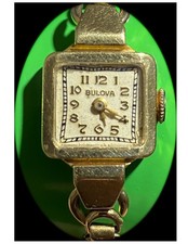 Vintage 1930's 14K Bulova Ladies Watch, Original Bracelet Band,  not running picture