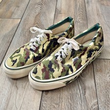 Rare Vtg 1980s Vans Era Duck Camo Shoes With Scene AP Tape Mens 10.5 USA Read picture