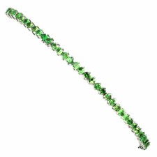 Shola Genuine Natural Tsavorite / Tsavorite Garnet Bracelet Sterling Silver B113 picture