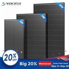 12V 100W 170W 200W Solar Panel Mono 18BB Battery Charge RV PV Home Off-Grid  picture