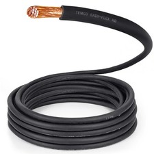 TEMCo 4/0 Gauge AWG 50 Ft Black Flexible Copper USA Welding Cable Battery Wire picture