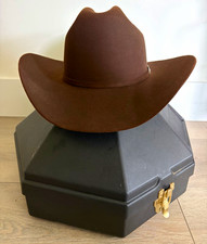 Vintage George Strait Resistol 4X Beaver Cowboy Hat Brown Size 7 5/8 Western picture