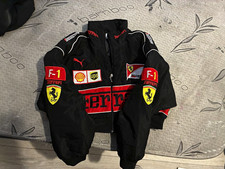 Retro Fitted LA Unisex XS Ferrari F1 Racing Jacket Full Zip Black/Red/Yellow picture