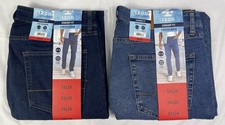 Izod Lot of 2 Men's 34x34 Dark Blue & Blue Straight Fit Comfort Stretch Jean NWT picture